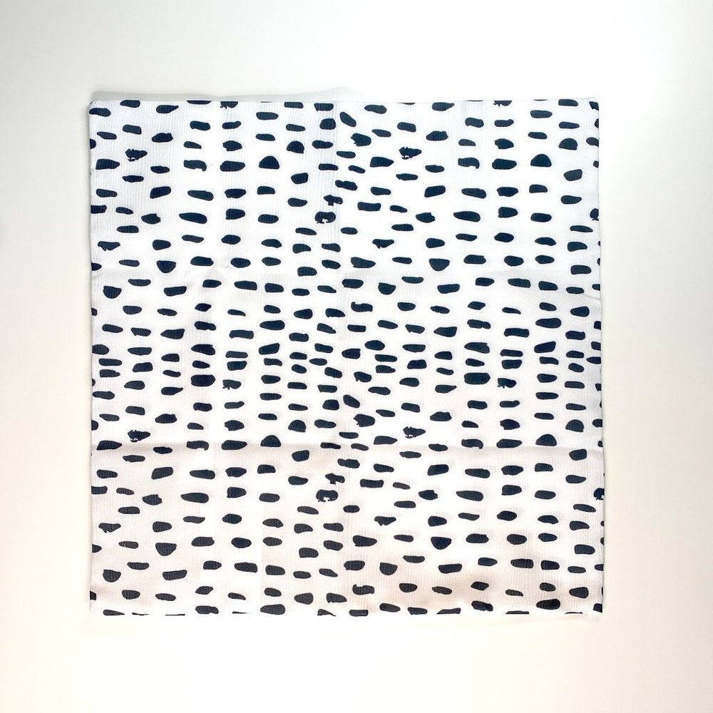 New PIllow Dalmation Black and White Splotches 19.5" x 19.5"